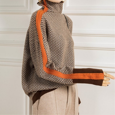 Eleanor | Herringbone Luxe Turtleneck