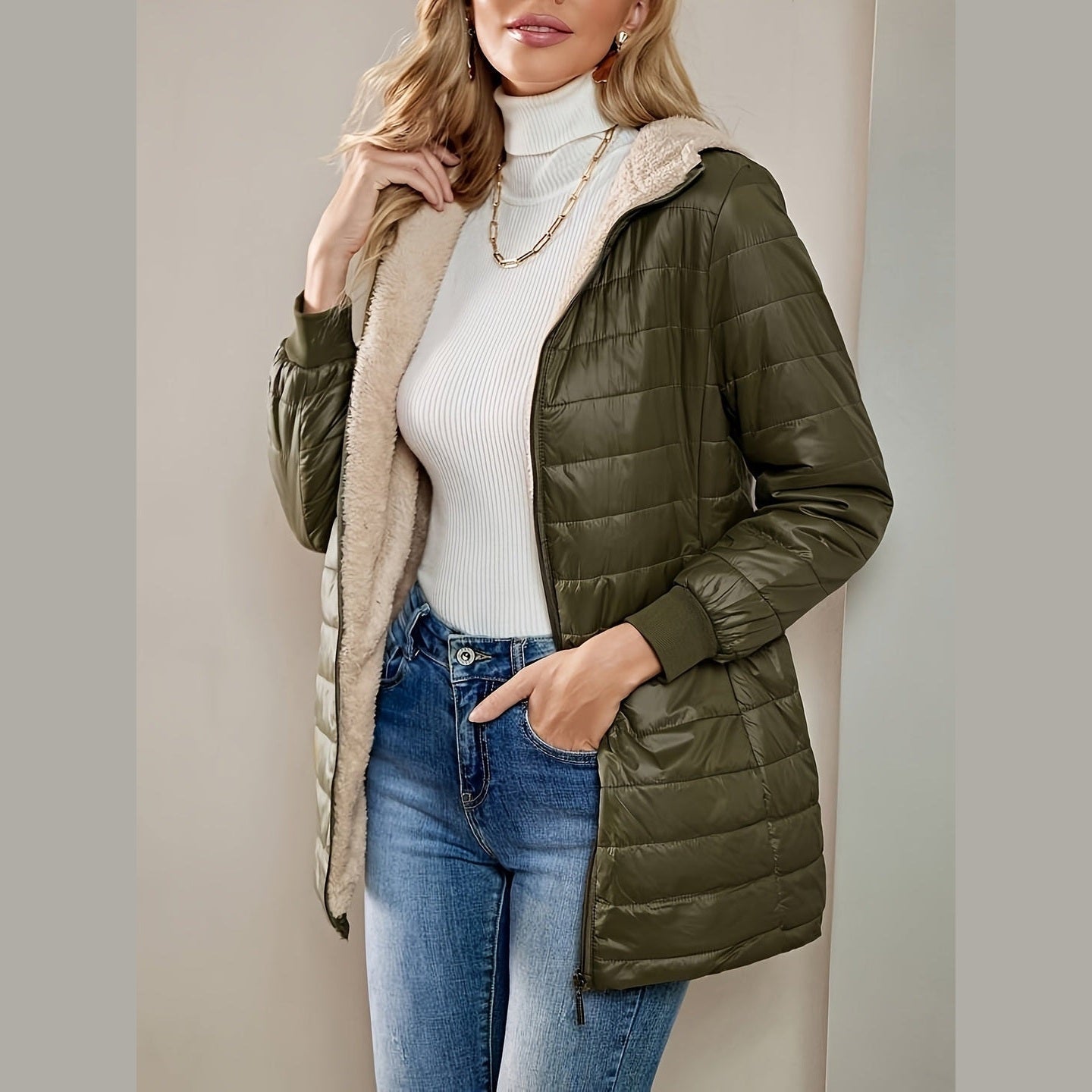 Alyssa™ - Comfortable Casual Thermal Long Jacket – Kasey London