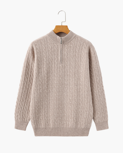 100% Cashmere Woven Half Zip