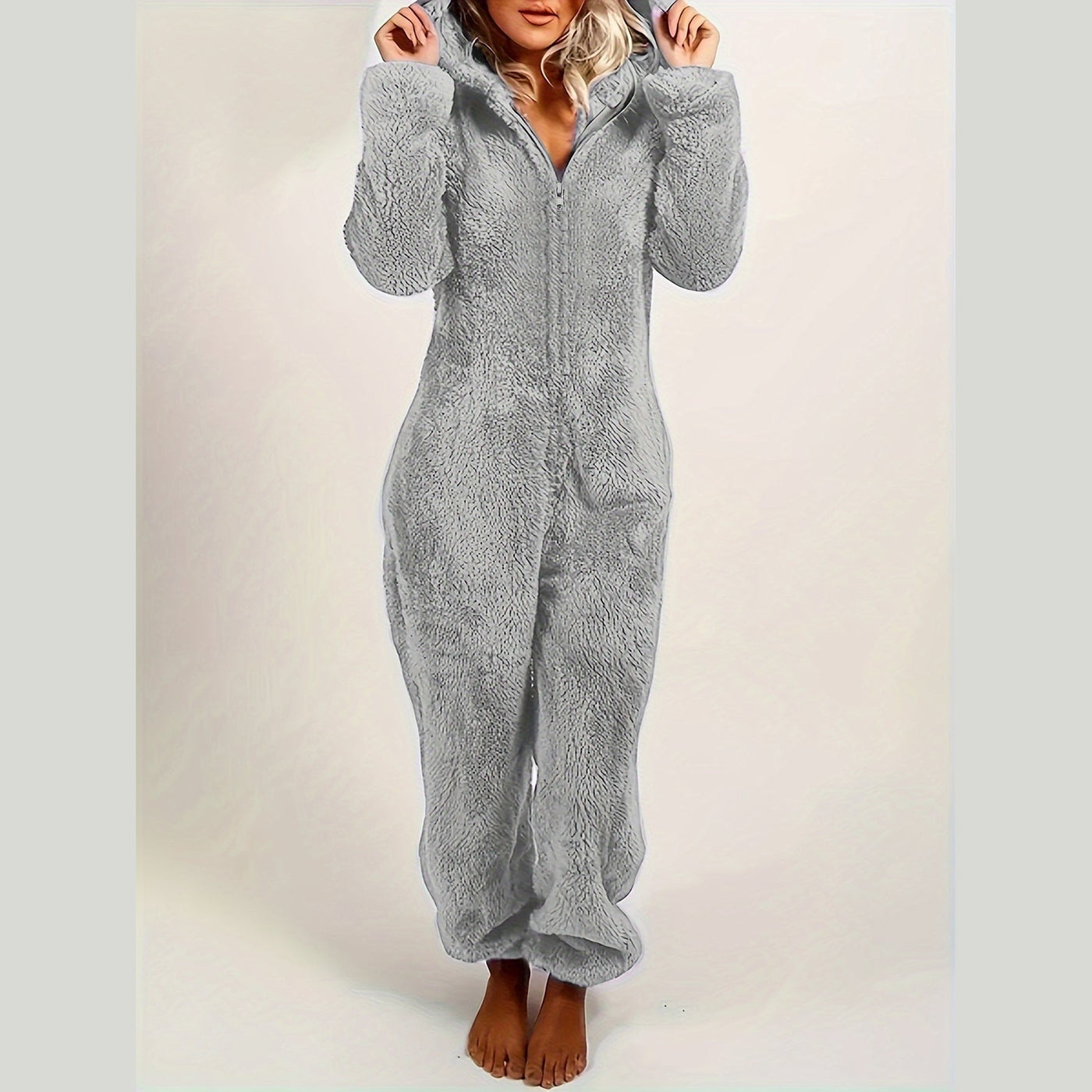 Luna™ | Fuzzy Hooded Pajama Jumpsuit
