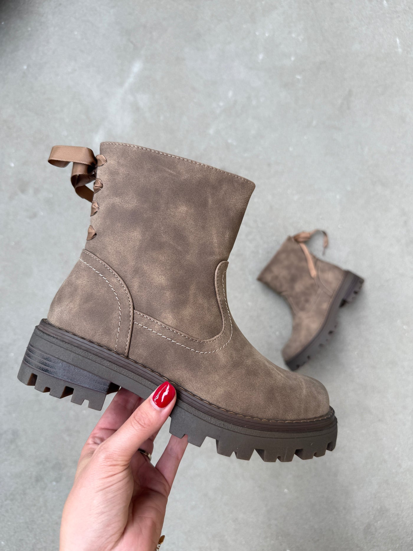 Bow Taupe Boots