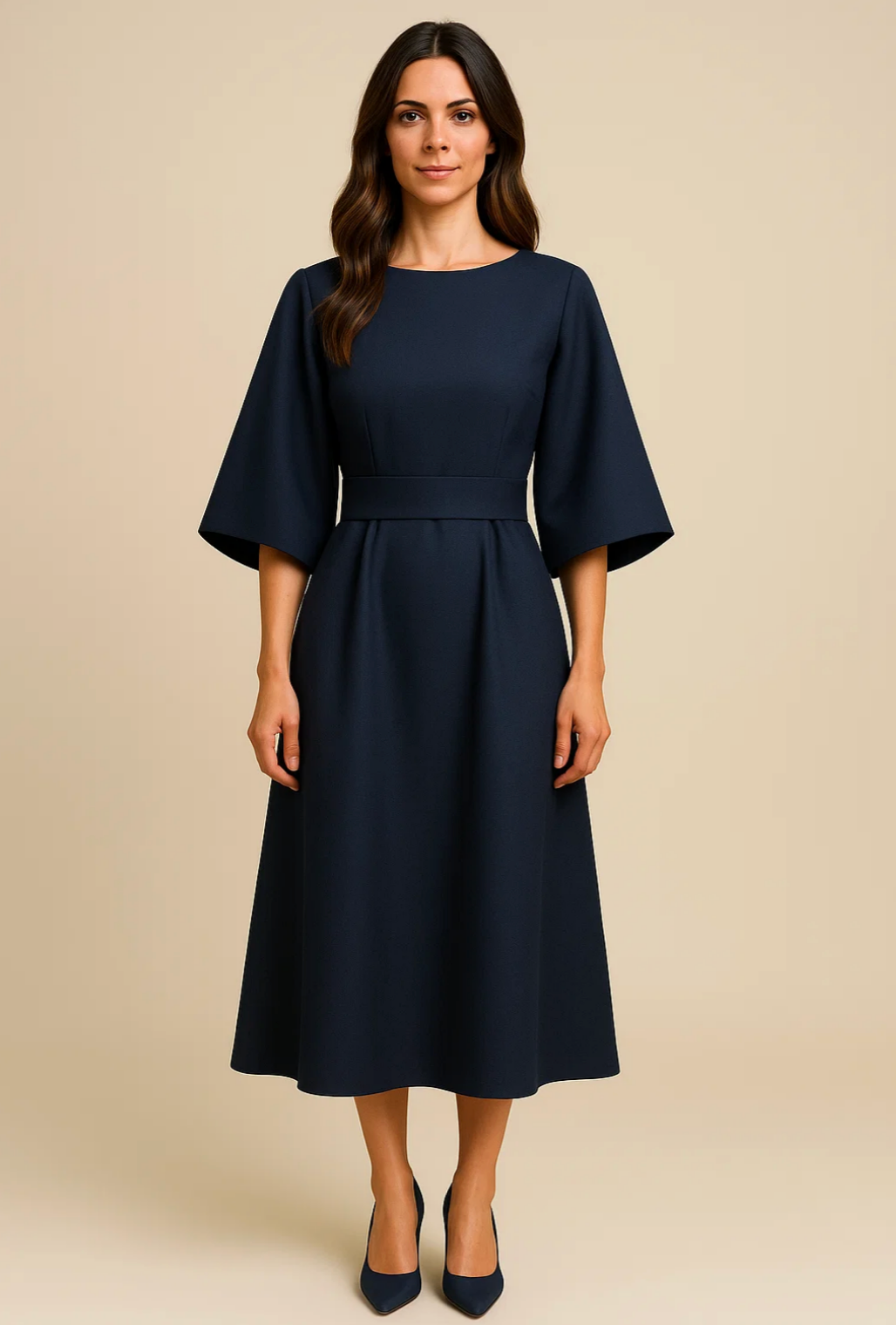 Louise I Elegant Belted Statement Dress