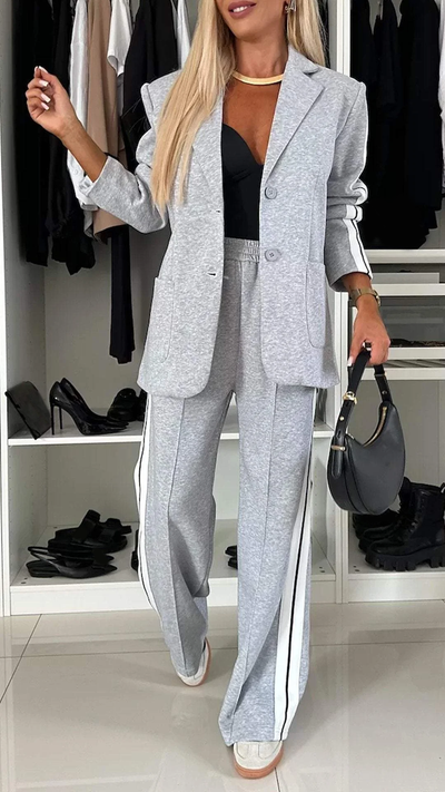 Women's 2-Piece Casual Blazer and Training Pants Set