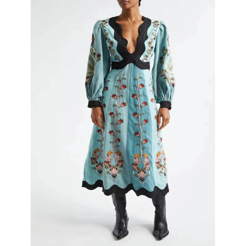 Sky Blue Midi Dress