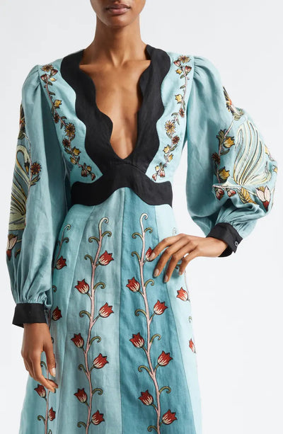 Sky Blue Midi Dress