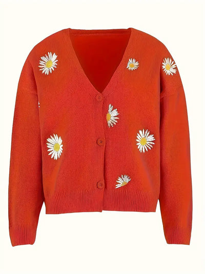 Korina - Elegant Long Sleeve Cardigan With Button