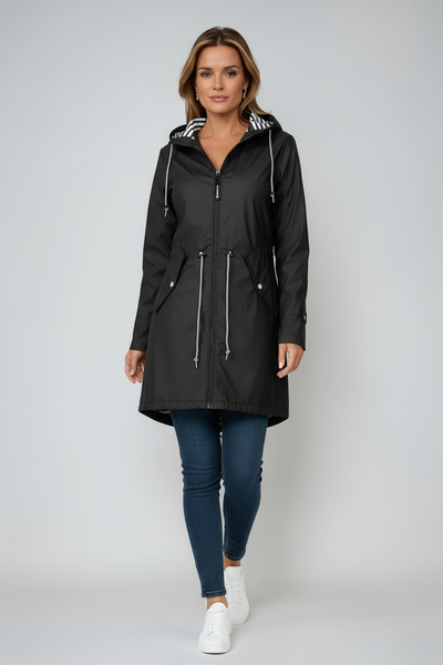 WOMEN’S RAINCOAT | LONG HOODED WATERPROOF JACKET