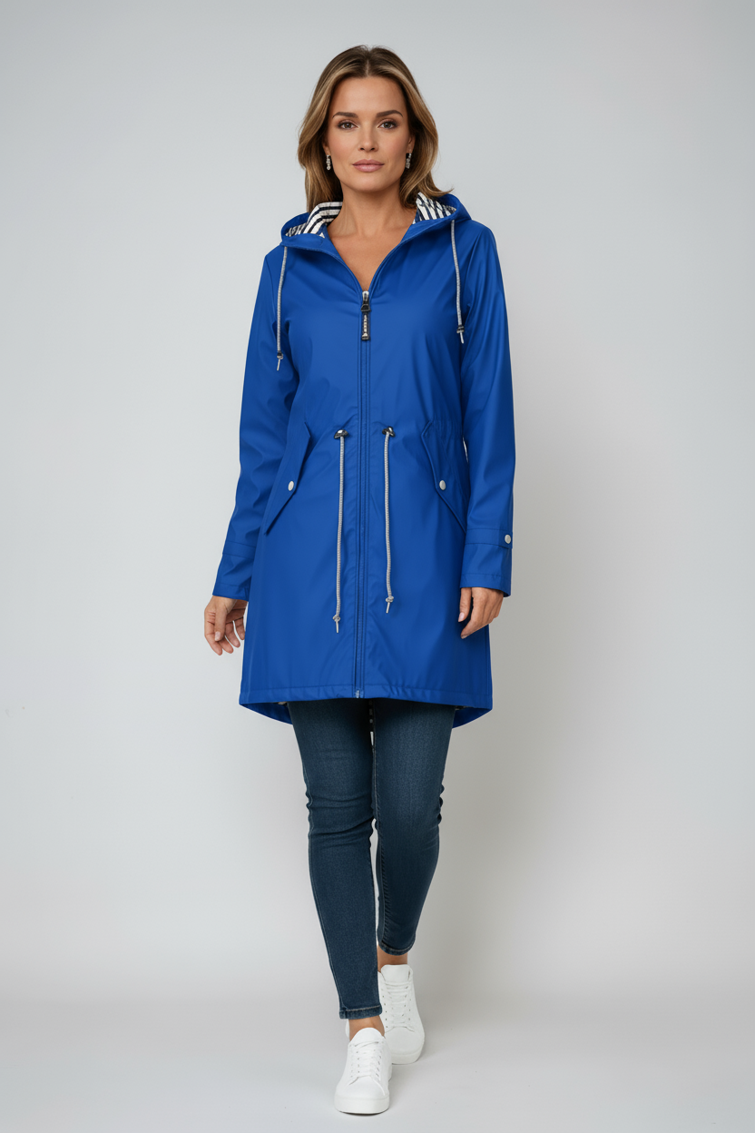 WOMEN’S RAINCOAT | LONG HOODED WATERPROOF JACKET