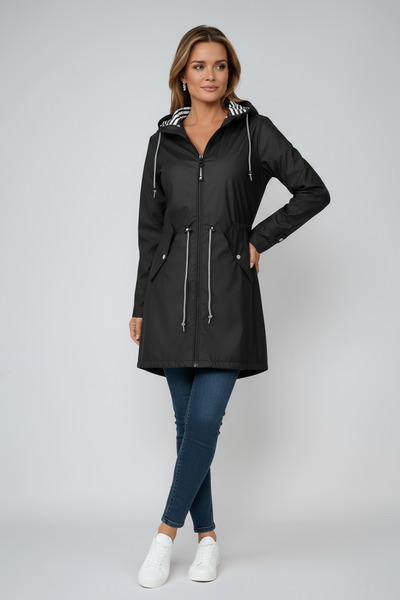 WOMEN’S RAINCOAT | LONG HOODED WATERPROOF JACKET
