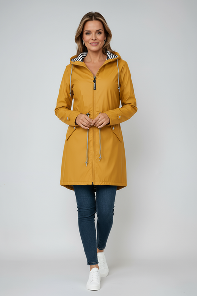 WOMEN’S RAINCOAT | LONG HOODED WATERPROOF JACKET