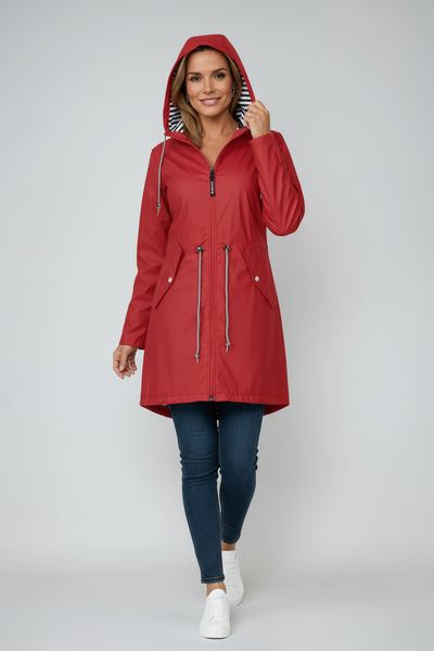 WOMEN’S RAINCOAT | LONG HOODED WATERPROOF JACKET