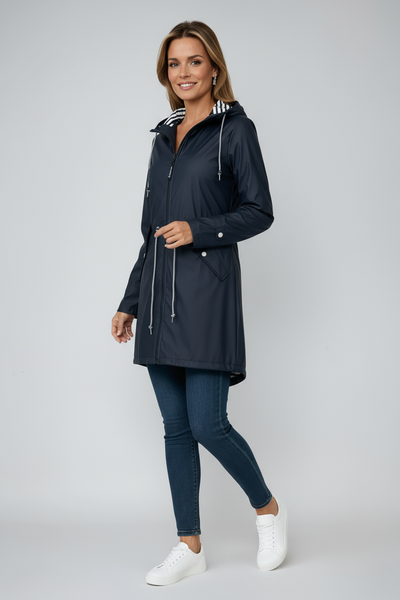 WOMEN’S RAINCOAT | LONG HOODED WATERPROOF JACKET