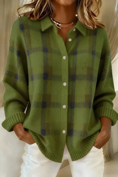 Leandra™ | Retro Contrast Plaid Casual Sweater