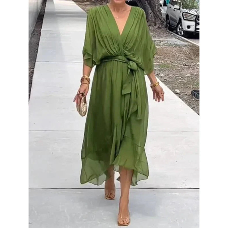 Monica - V-neck chiffon dress