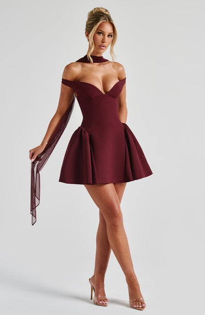 Marla Mini Dress - Cherry Lacquer