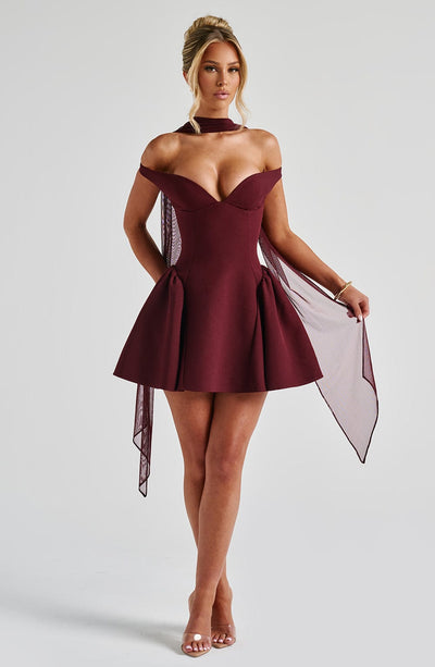 Marla Mini Dress - Cherry Lacquer