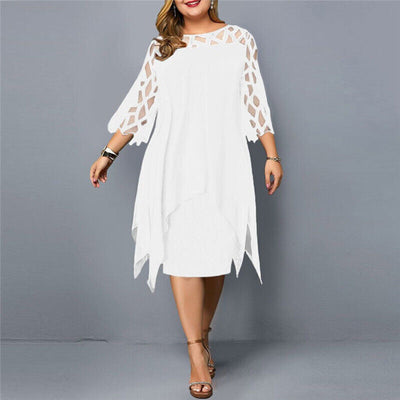 Cora | Chic Plus Size Midi Dress for Modern Women