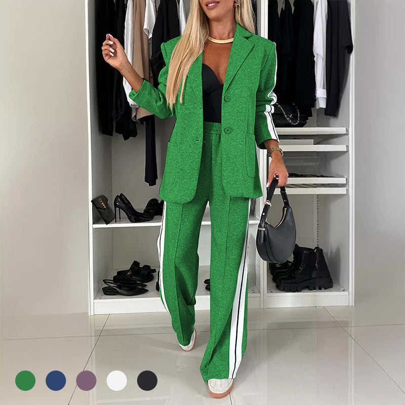 Women's 2-Piece Casual Blazer and Training Pants Set