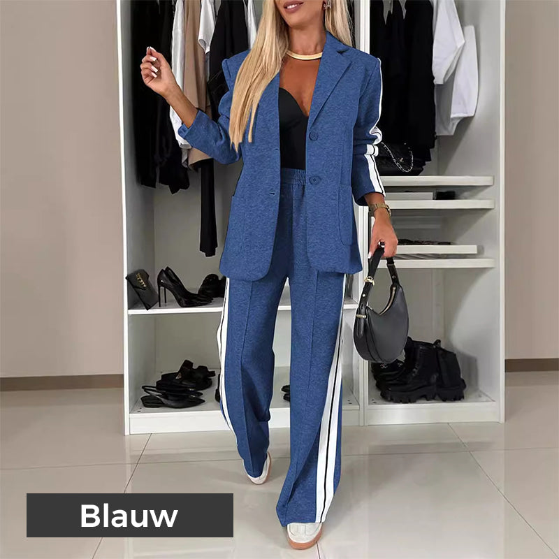 Women's 2-Piece Casual Blazer and Training Pants Set