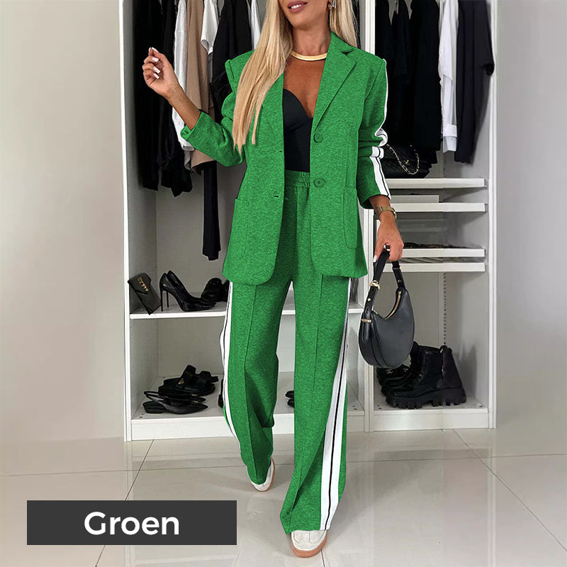 Women's 2-Piece Casual Blazer and Training Pants Set