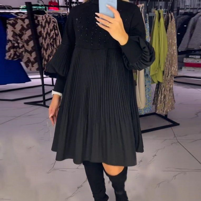 Sara | Plus Lantern Sleeve Dress
