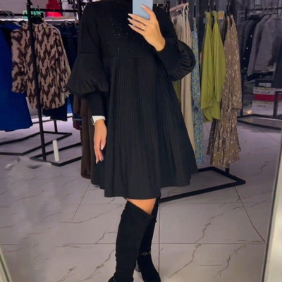 Sara | Plus Lantern Sleeve Dress