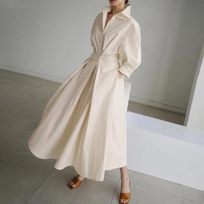 Esther™ | Elegant Spring Shirt Dress with Cotton Collar