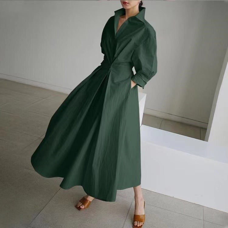Esther™ | Elegant Spring Shirt Dress with Cotton Collar