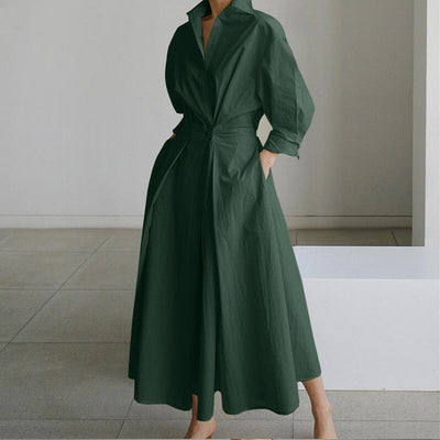 Esther™ | Elegant Spring Shirt Dress with Cotton Collar