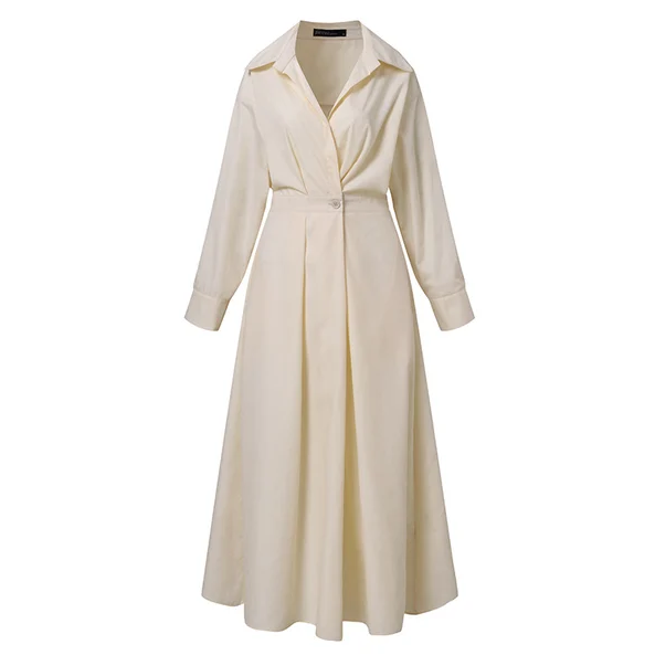 Esther™ | Elegant Spring Shirt Dress with Cotton Collar